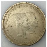 1967 DENMARK Marriage Of Princess Margrethe II Silver 10 Kroner Coin