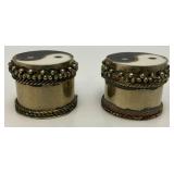 Vintage Silver? Ying And Yang Pill Boxes 3/4" x 1"