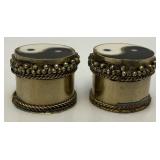 Vintage Silver? Ying And Yang Pill Boxes 3/4" x 1"