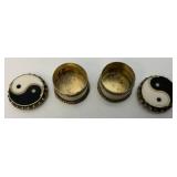 Vintage Silver? Ying And Yang Pill Boxes 3/4" x 1"