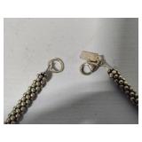 Sterling Silver Caviar Beaded Necklace & Bracelet Set