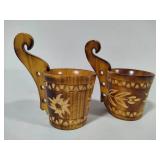 Kuksas Carved Wooden Folk Art Cups