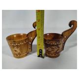 Kuksas Carved Wooden Folk Art Cups