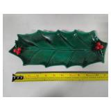Lefton Holly Berry Sleigh Dish & Small Serving Tray