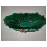 Lefton Holly Berry Sleigh Dish & Small Serving Tray