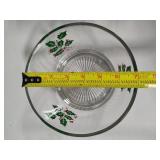 Indiana Glass Holly Berry Serving Bowl & Four Goblets