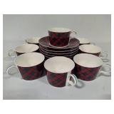 Arita Tartan Plaid Cup/Saucer Sets