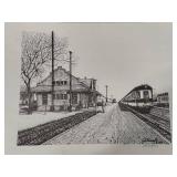 American Railroads Book, Sign & Signed John Cartwright Pencil Sketch (1994)