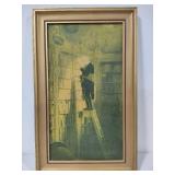 "The Bookwarm" Framed Art