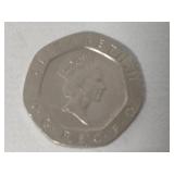 Bank of England Note Featuring Queen Elizabeth II + Misc Coins