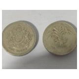 Bank of England Note Featuring Queen Elizabeth II + Misc Coins