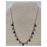 925 VIntage Silver & Garnet Necklace