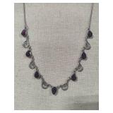 925 VIntage Silver & Garnet Necklace