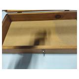 Glass Top Wood Jewelry/Storage Box