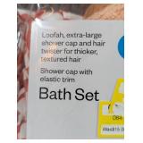 Room Essentials - bath set shower cap with elastic trim  (set of 2)