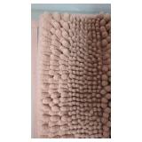 FRESHMINT Chenille Bathroom Rugs Mat 24"x17", Non-Slip Bath Mat for Bathroom Floor & Bathtub, Washable Soft Shower Shag Bath Rugs, Fluffy Thick Water Absorbent Microfiber Shower Mat, Dusty Pink