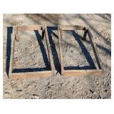 2 wooden bean bag toss Frames