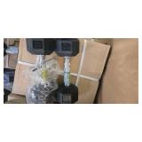 A lot of a Pair of 12LB Rubber Hex Dumbbells (New)