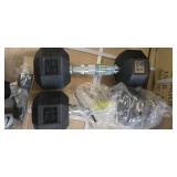 A lot of a Pair of 12LB Rubber Hex Dumbbells (New)