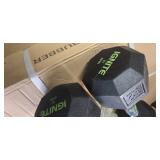 A lot of a Pair of 12LB Rubber Hex Dumbbells (New)