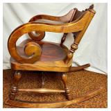 Scrolled Arm Antique Rocking Chair