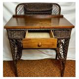 Ypsilanti Furniture Co. Antique Wicker Desk and Chair