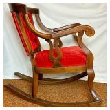 Antique Upholstered Hoof Design Rocking Chair