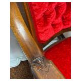 Antique Upholstered Hoof Design Rocking Chair