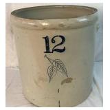Antique Red Wing 12 Gallon Birch Leaf Crock