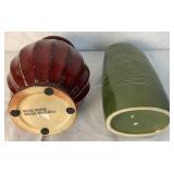 Pottery Collection - Burgundy & Greens - Lamp, Vases and Bowl