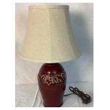 Pottery Collection - Burgundy & Greens - Lamp, Vases and Bowl