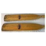 Vintage Row Boat Oar Set with Feather Brand Caviness Oak Locks Woodworking Co. 7