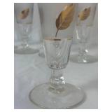 MCM Golden Foliage Frosted Glass Tumblers and Pilsner Glasses with 22K Gold Leaf