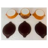 Vintage Pyrex Old Orchard Casserole Dishes - Set of 3 with Lids