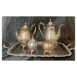 Vintage Oneida Silverplate 5 Piece Coffee/Tea Service Set