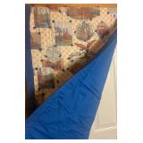 Vintage Hand Tied Throw Quilt with Mississippi Riverboats