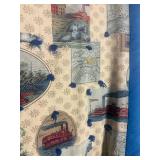 Vintage Hand Tied Throw Quilt with Mississippi Riverboats