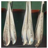 Large Set of 1847 Rogers Bros. Springtime Silverplate Flatware Set