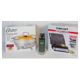 Kitchen Small Appliances with Stanley Classic Vacuum Green Bottle, Cuisinart (NIB) and Oster Chafing Dish (NIB)