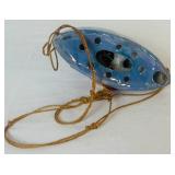 Vintage Japanese Hand Painted Hanging Flower Frog and Donkey with Cart Ceramic Planter