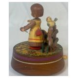 Vintage Small Hummel Little Girl Wind Up Wall Pendulum Clock Made in West Germany  with Anri Music Box