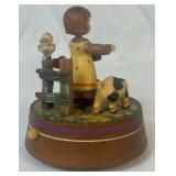 Vintage Small Hummel Little Girl Wind Up Wall Pendulum Clock Made in West Germany  with Anri Music Box