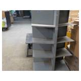 2 Metal Shelving Units and 1 Desk...