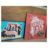 2 Metal Signs Pepsi and Samuel Adam...