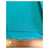 Pool Table - Green Felt, Wood Frame w/ Cues & Balls and Includes a Ping-Pong Table Top with Net and Accessories
