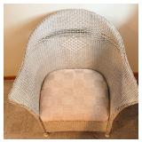 Wicker Armchair & Table Lamp - Removable Cushioned Seat