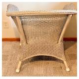 Wicker Armchair & Table Lamp - Removable Cushioned Seat