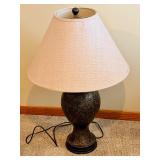 Wicker Armchair & Table Lamp - Removable Cushioned Seat