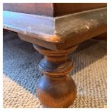 Antique Wooden Cedar Storage Chest - Lift-Top, Carved Front, Bun Feet