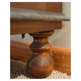 Antique Wooden Cedar Storage Chest - Lift-Top, Carved Front, Bun Feet